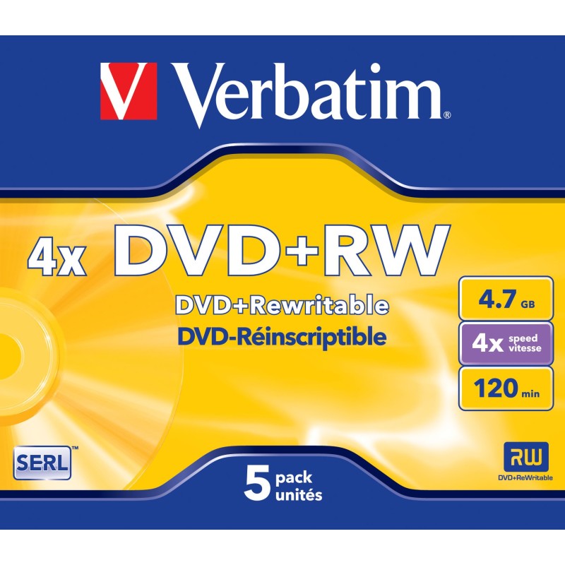 DataLifePlus - 5 x DVD+RW - 4.7 GB 4x - Jewel Case (Schachtel)